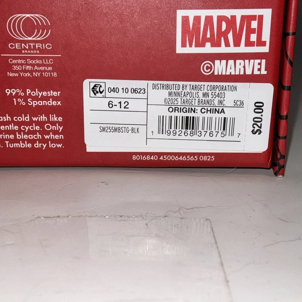 Marvel Spider-Man Men's Cozy Crew Socks 7-Pack Gift Box Set Shoe Size 6-12 NEW